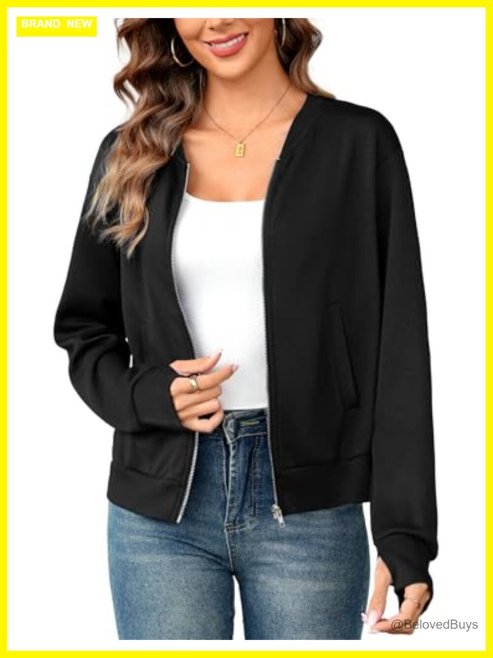 Women's Zip Up Lightweight Sweatshirt Jacket with Pockets